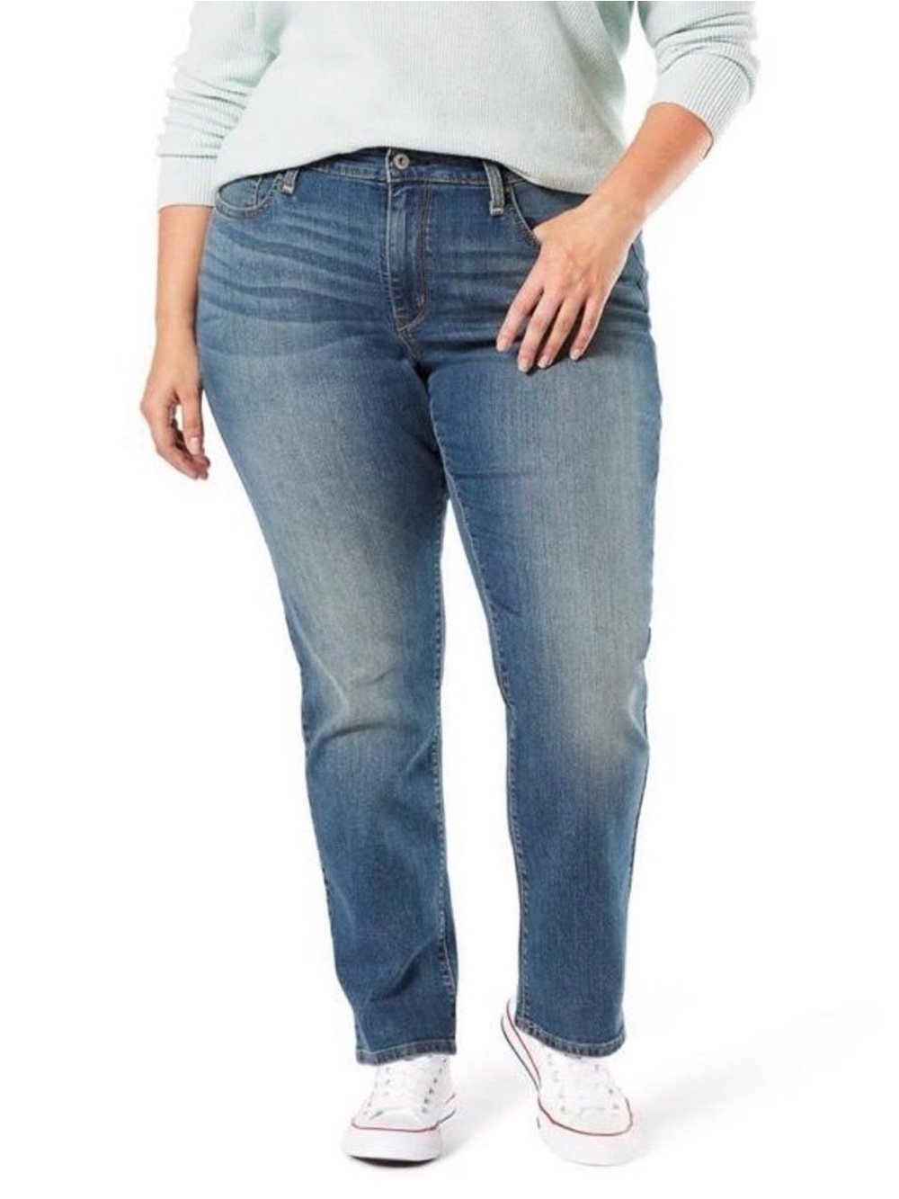 Vigoss Women's Medium Wash Straight Leg Jeans